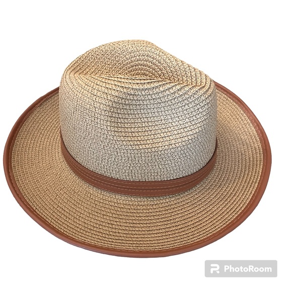 RIAH Leather Trimmed Fedora Hat - Picture 4 of 8